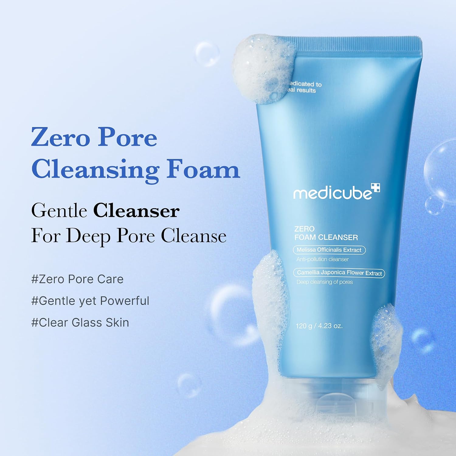 Facial Cleanser Zero Foam Cleanser for Pore & Excess Oil Care | Daily Gentle Cleansing Foam - Excess Sebum Control, Hydration, Pore Minimization, Korean Skincare, Sensitive Skin, 4.23 Oz
