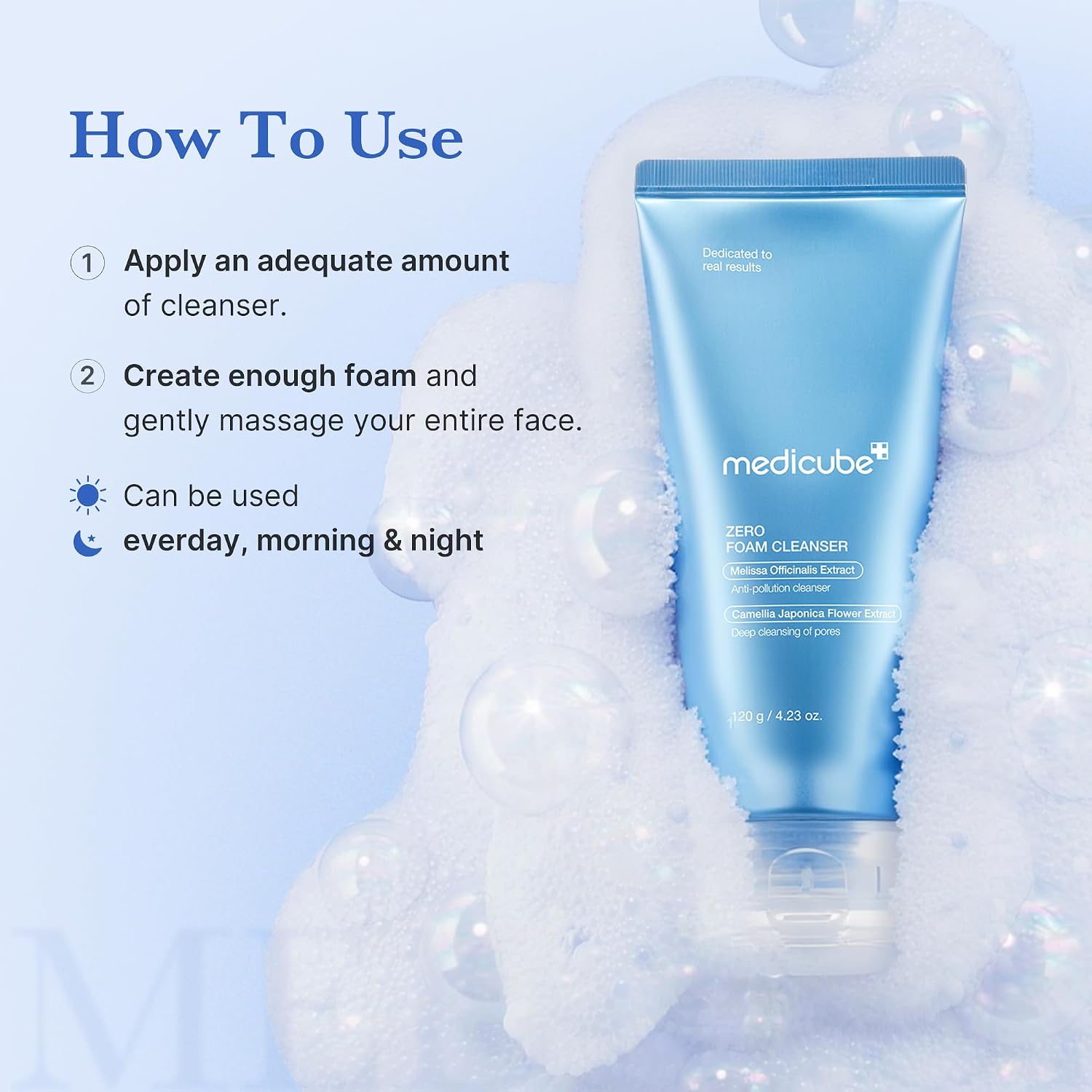 Facial Cleanser Zero Foam Cleanser for Pore & Excess Oil Care | Daily Gentle Cleansing Foam - Excess Sebum Control, Hydration, Pore Minimization, Korean Skincare, Sensitive Skin, 4.23 Oz