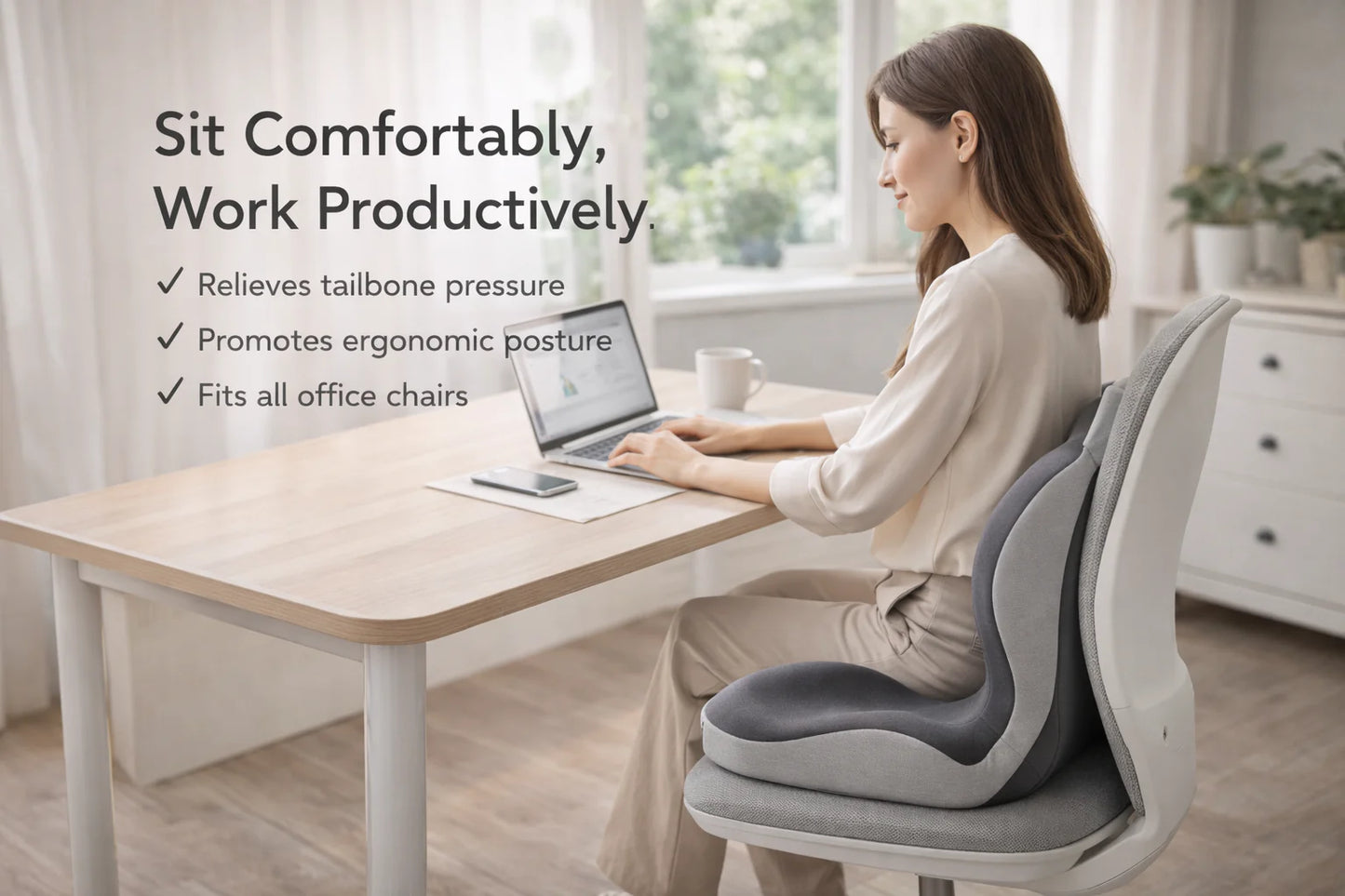Elvix™ Posture Support Cushion - Back & Tailbone Support