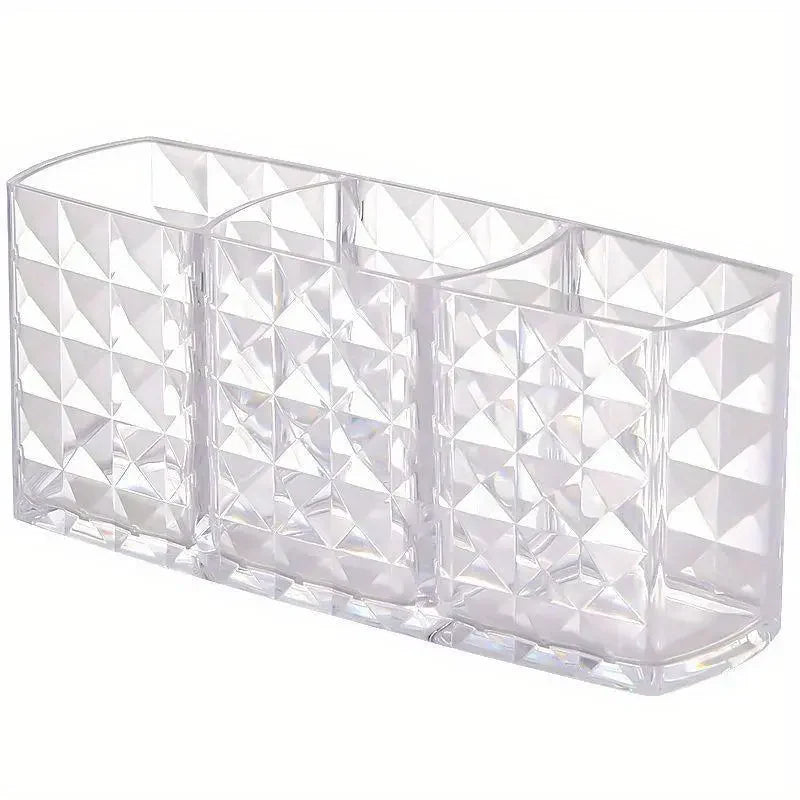 Summer Acrylic Cosmetics with Compartment, Clear Makeup Organizer, Makeup Tool Organizer, Makeup Brush Holder for Office Desk